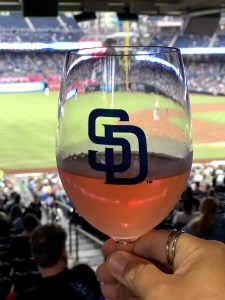 Rose from an actual wine glass at Petco Park!